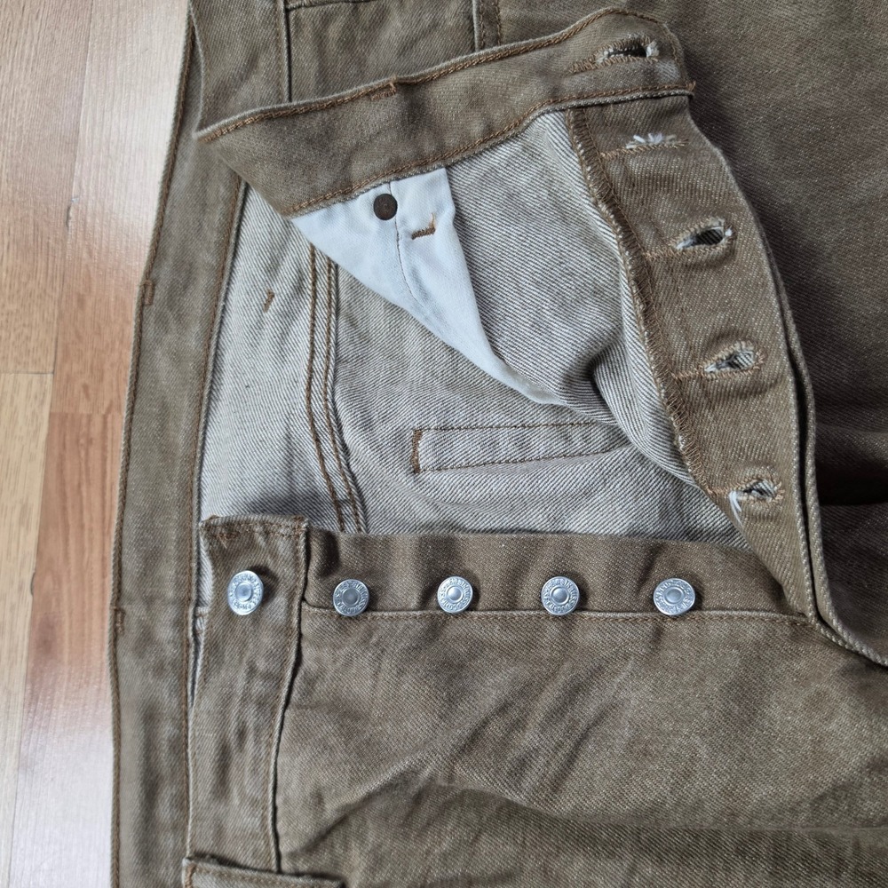 Levi's 501 Original Fit Jeans Men 42x32 Olive Brown Straight Leg Button Fly - Picture 4 of 9